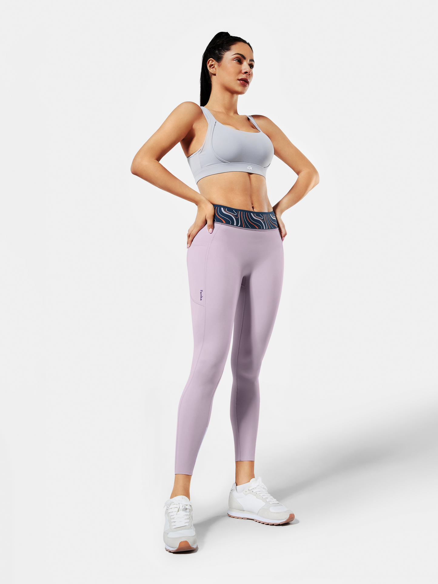 Body Sculpt Patterned Waistband Leggings