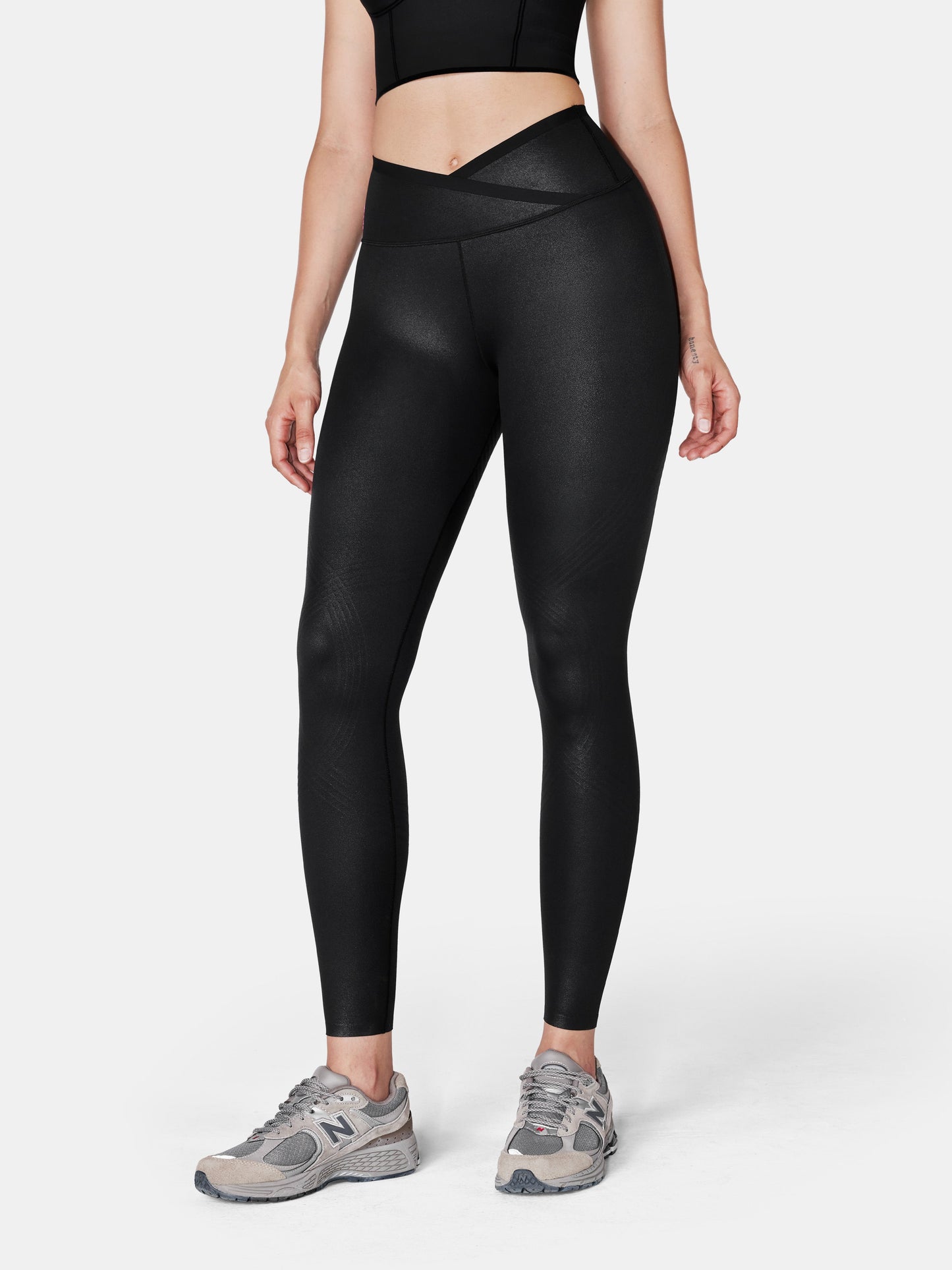 Body Sculpt Faux Leather Leggings (Reversible Wear)
