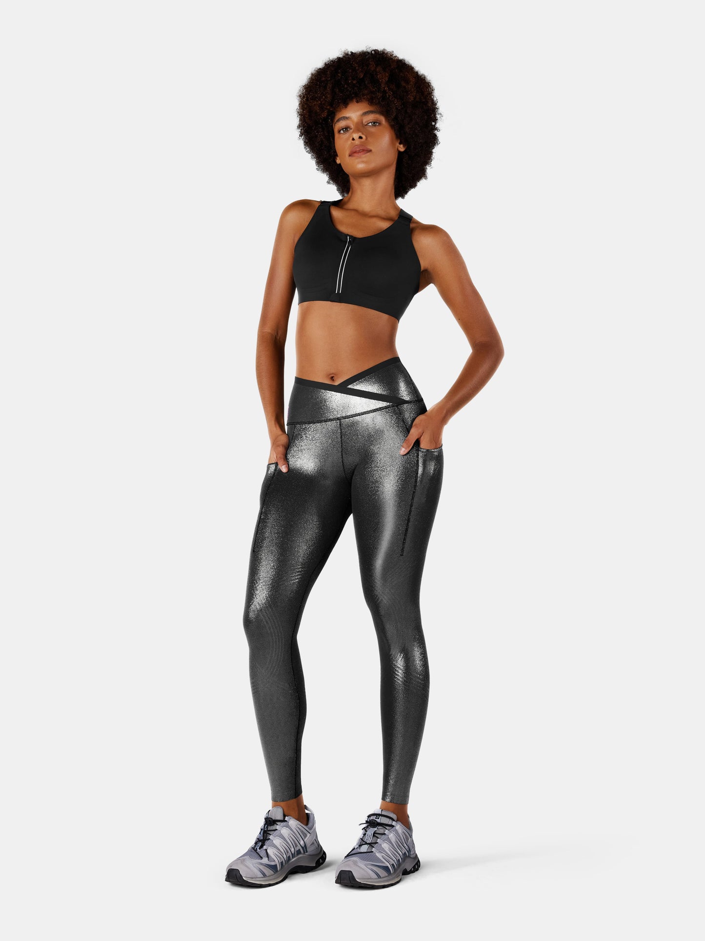 Body Sculpt Faux Leather Side Pocket Leggings