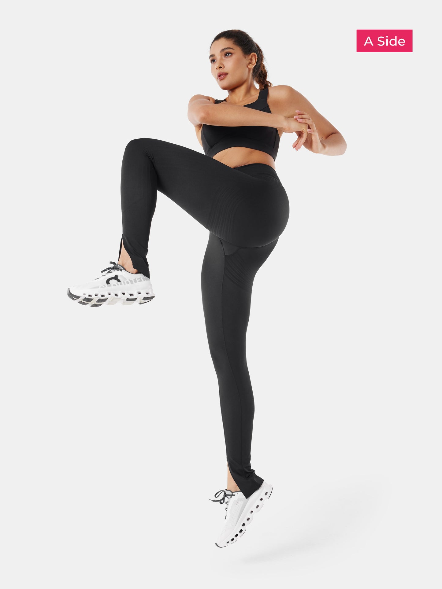 Body Sculpt Front Slit Leggings (Reversible Wear)