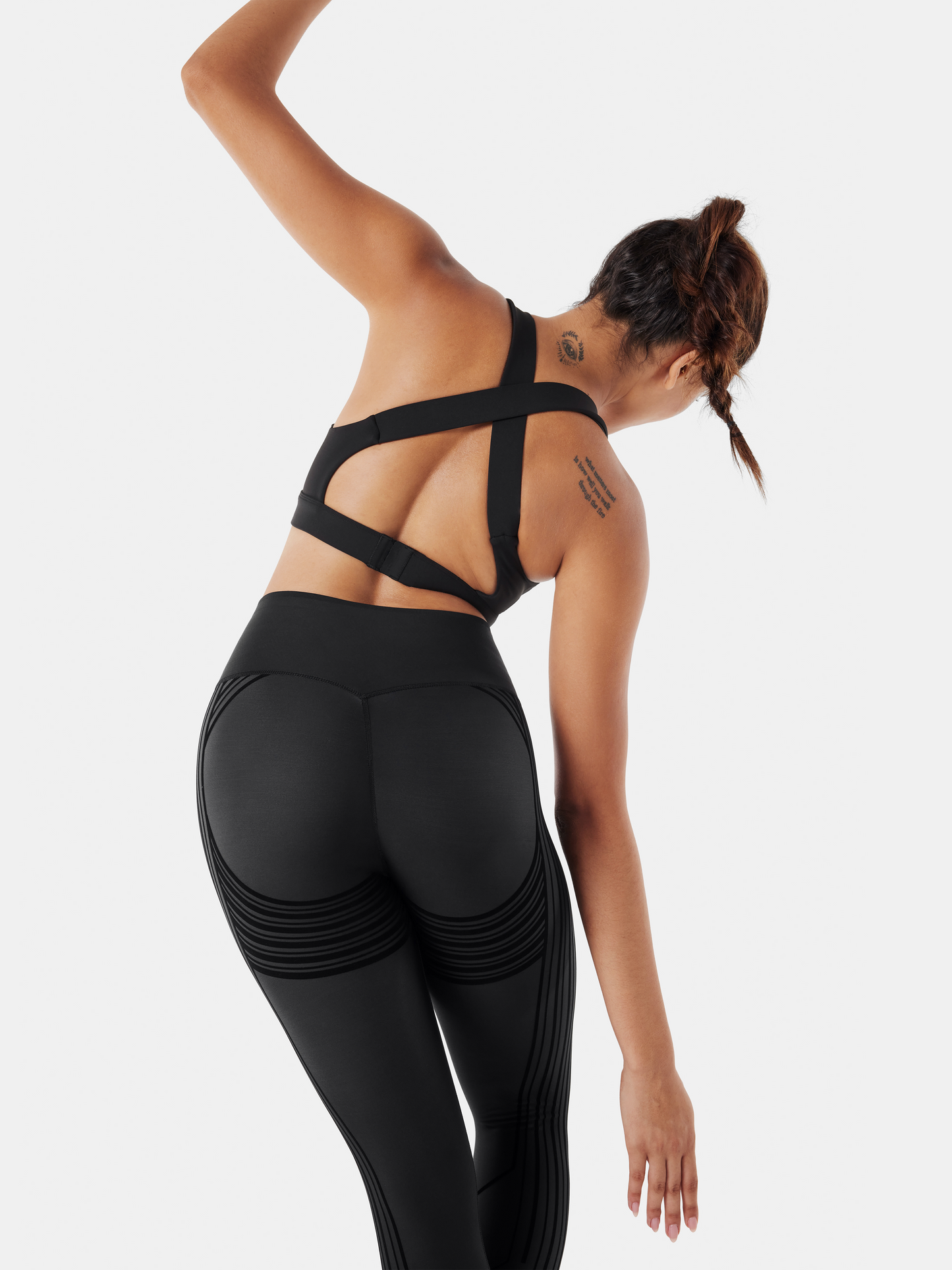 Body Sculpt Front Slit Leggings (Reversible Wear)