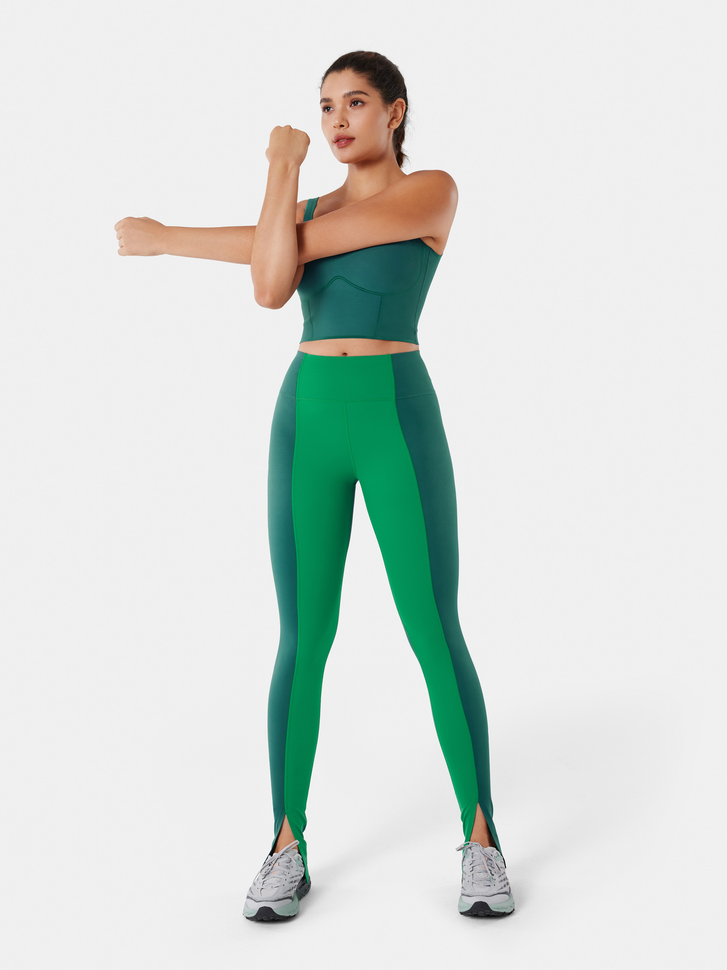 Body Sculpt Front Slit Leggings (Reversible Wear)