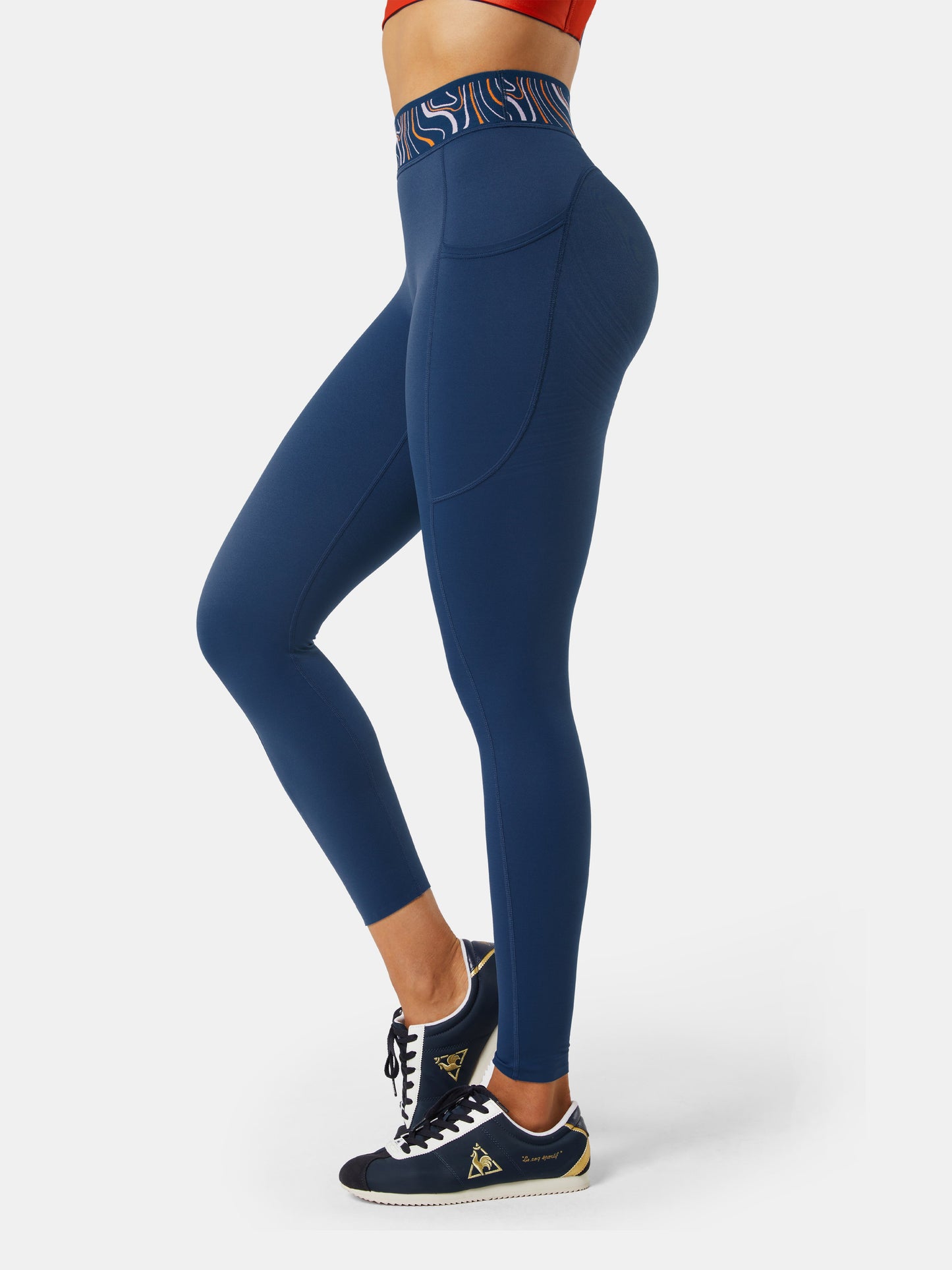 Body Sculpt Patterned Waistband Leggings