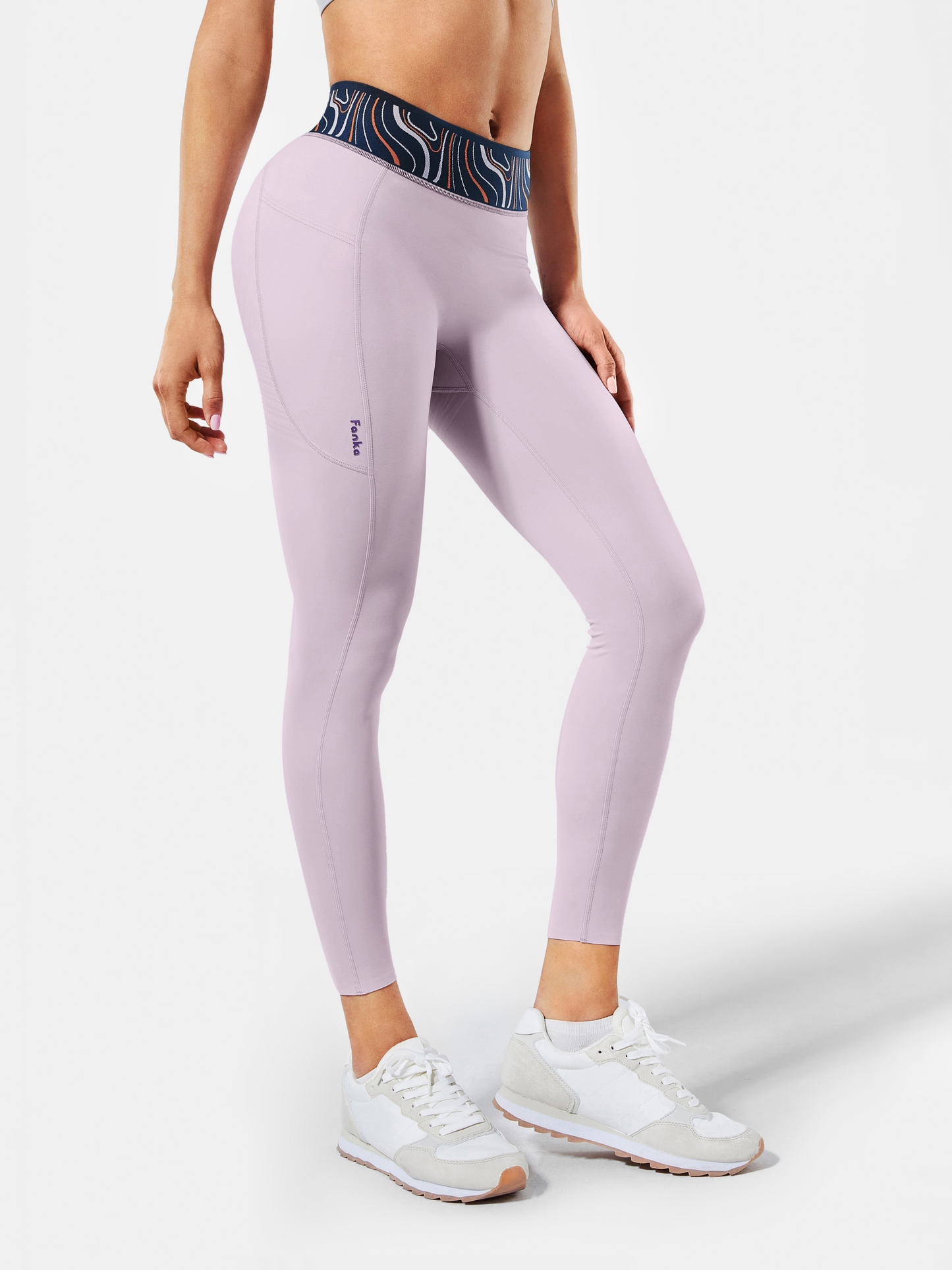 Body Sculpt Patterned Waistband Leggings