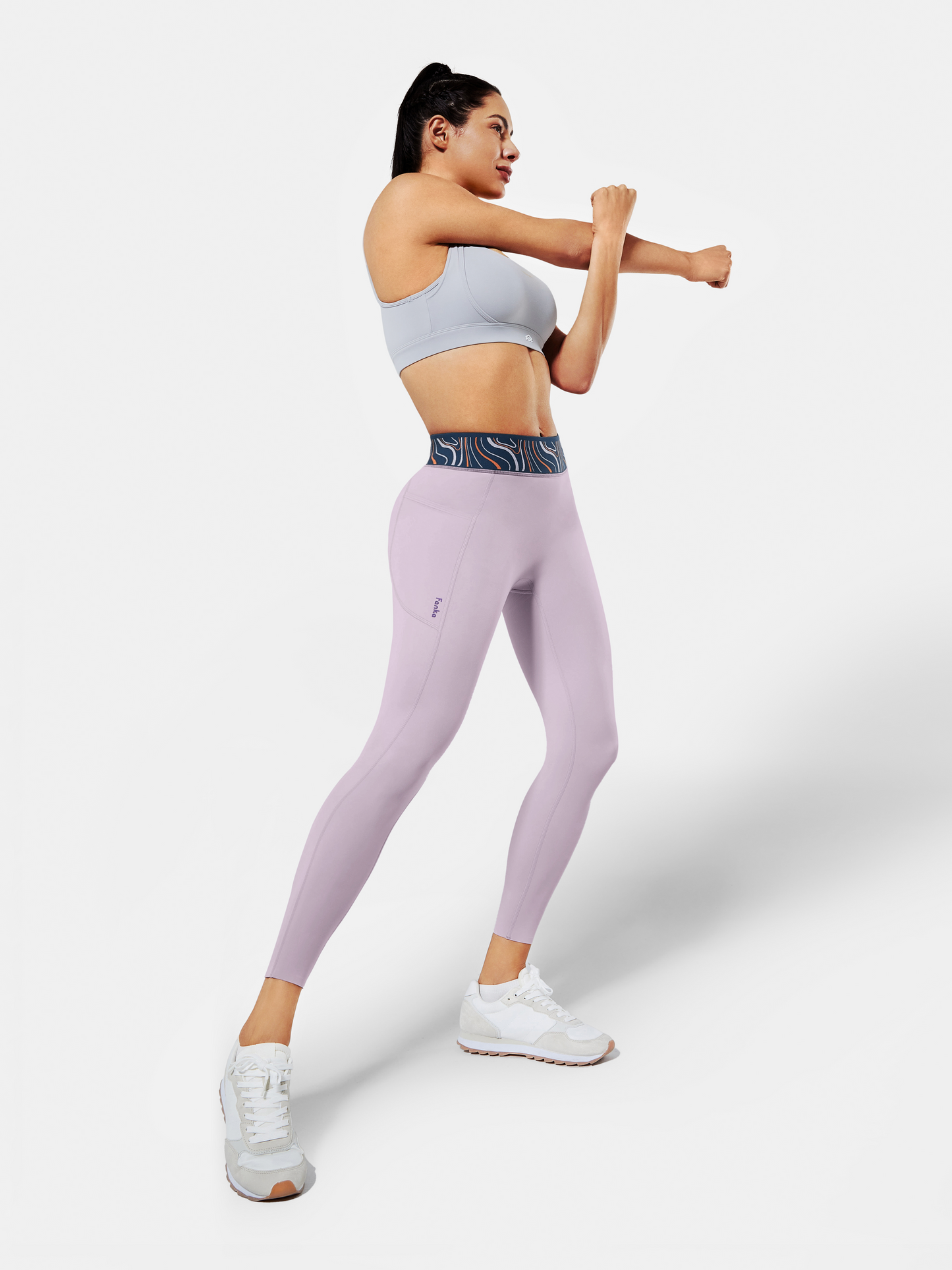 Body Sculpt Patterned Waistband Leggings