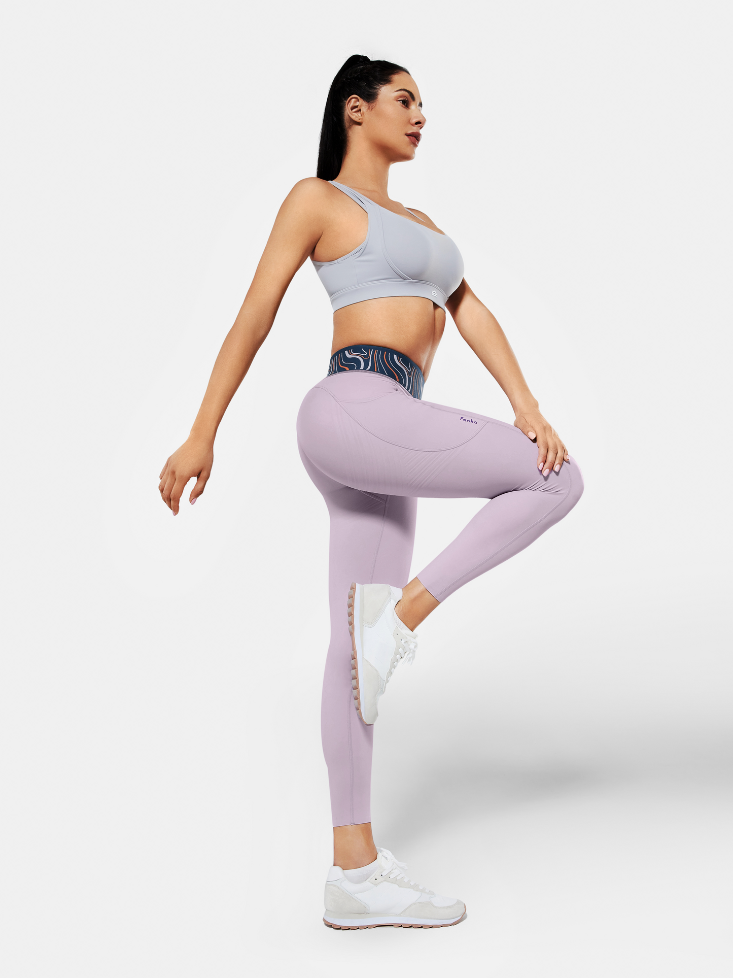 Body Sculpt Patterned Waistband Leggings