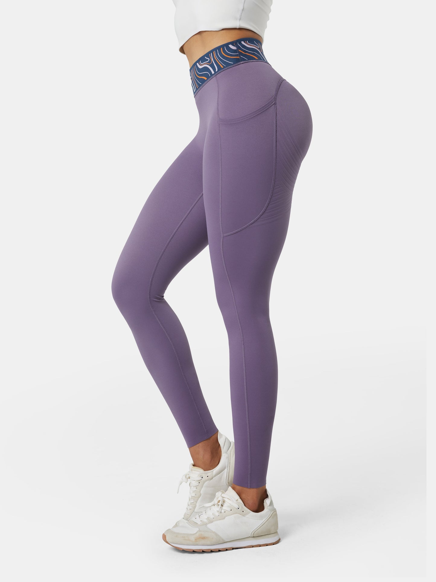 Body Sculpt Patterned Waistband Leggings