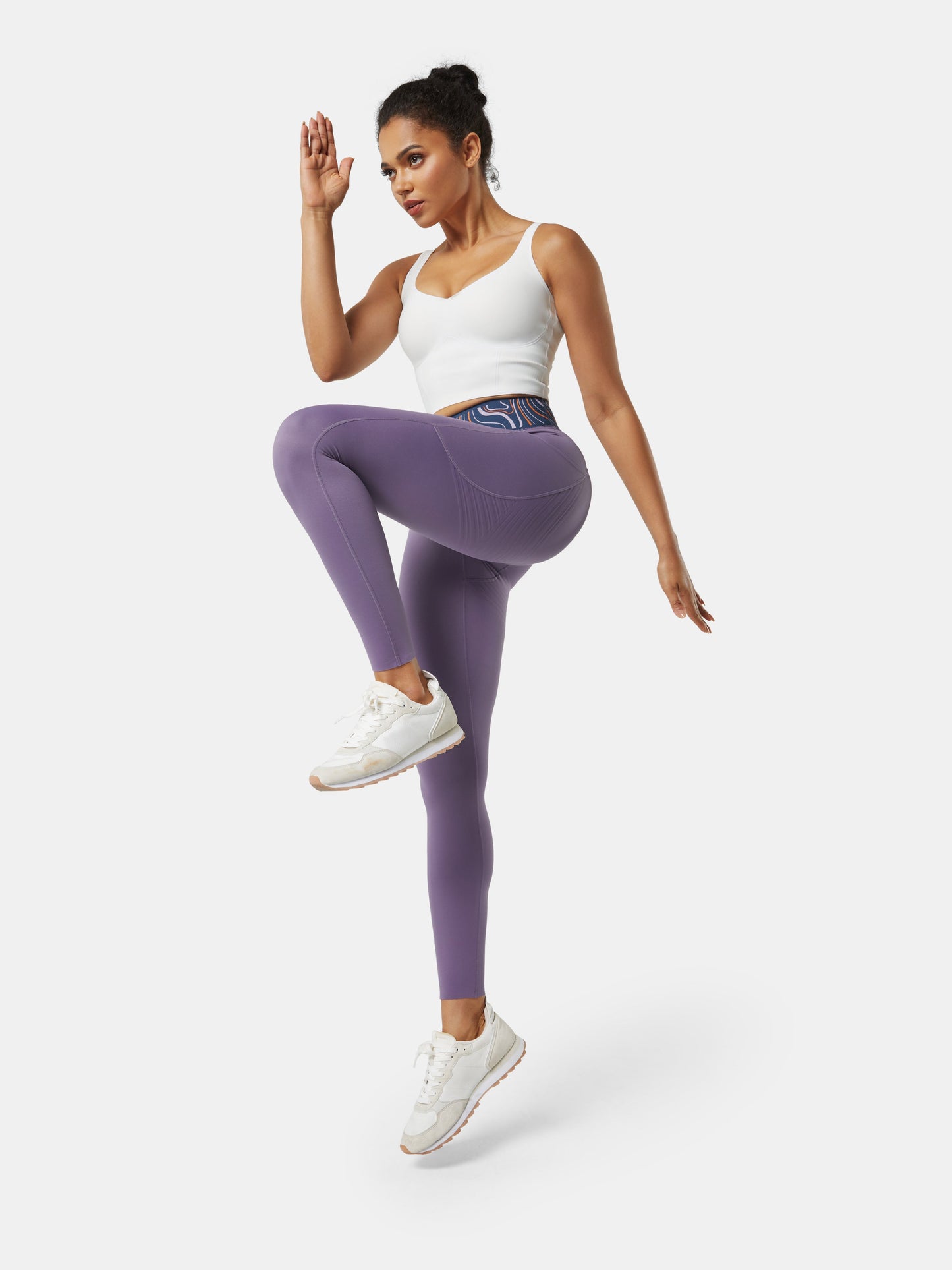 Body Sculpt Patterned Waistband Leggings