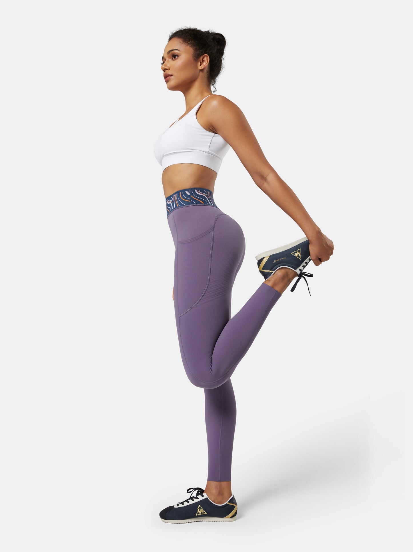Body Sculpt Patterned Waistband Leggings