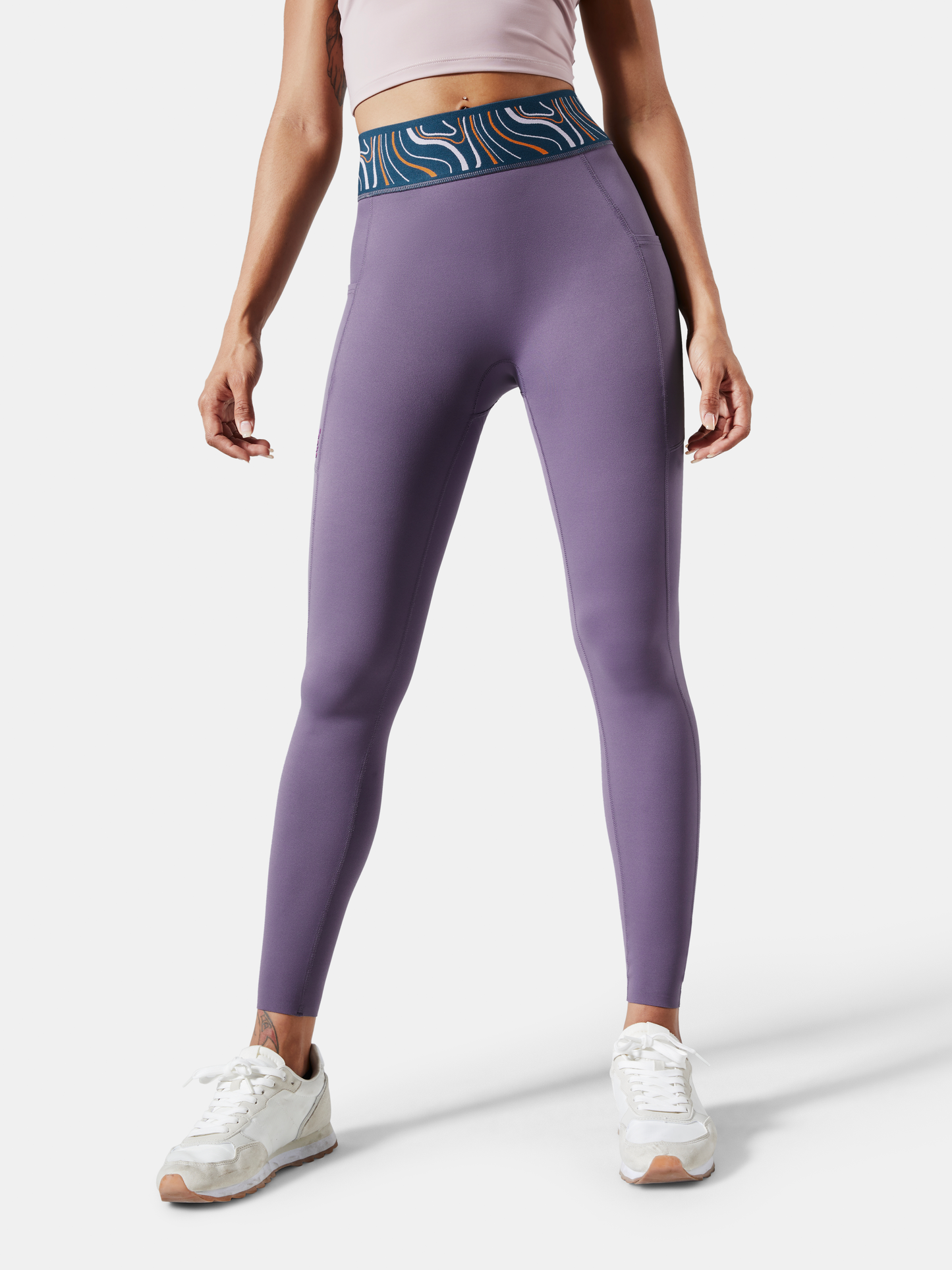 Body Sculpt Patterned Waistband Leggings