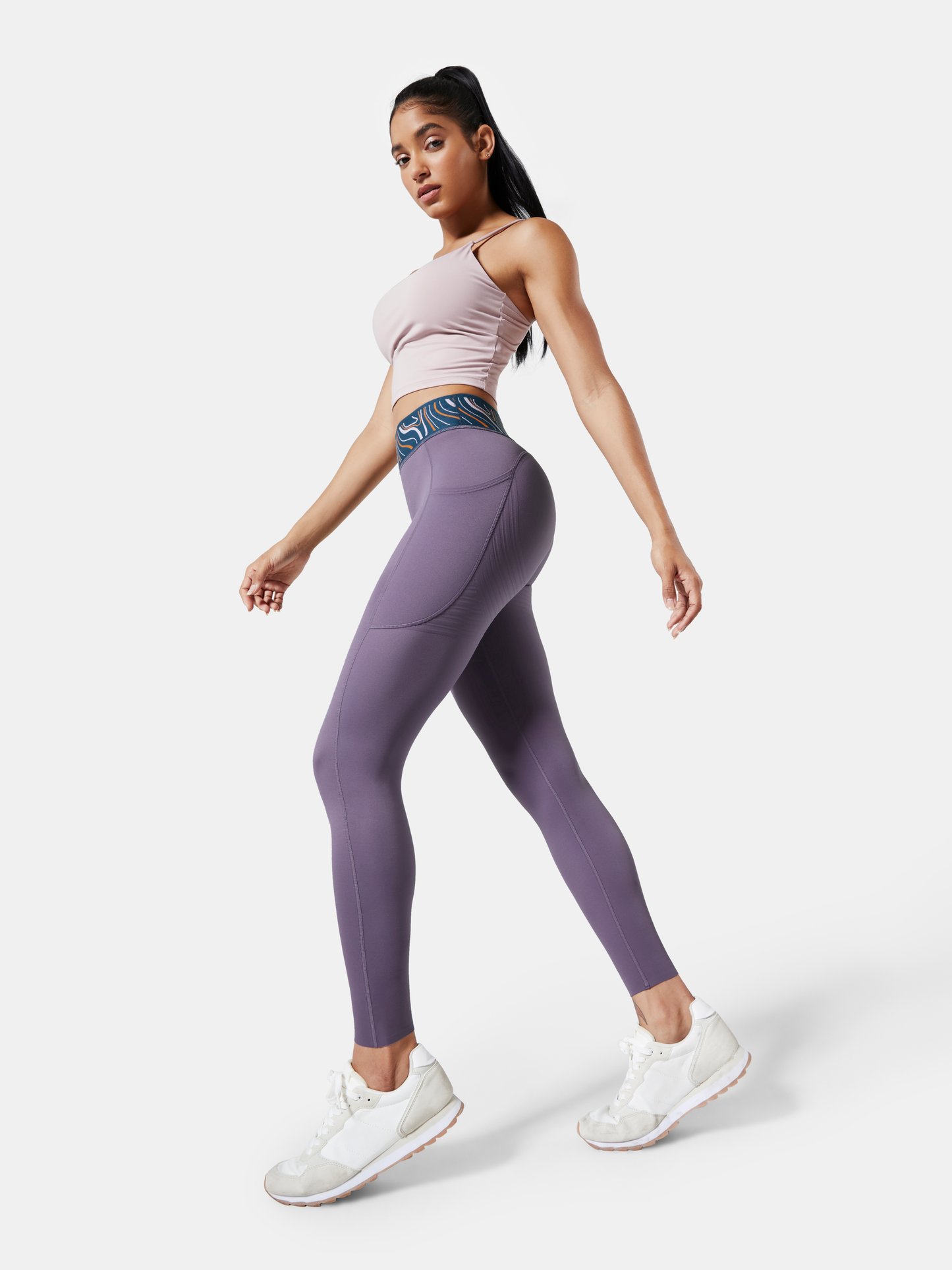 Body Sculpt Patterned Waistband Leggings