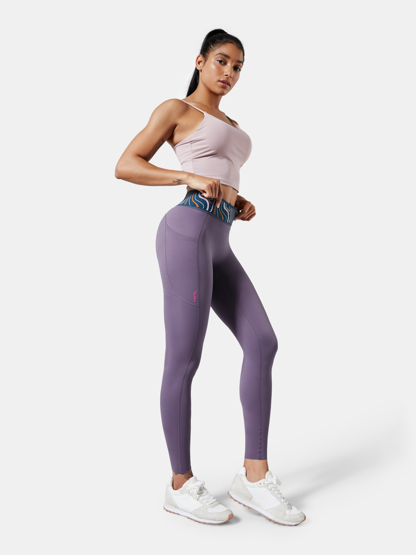 Body Sculpt Patterned Waistband Leggings