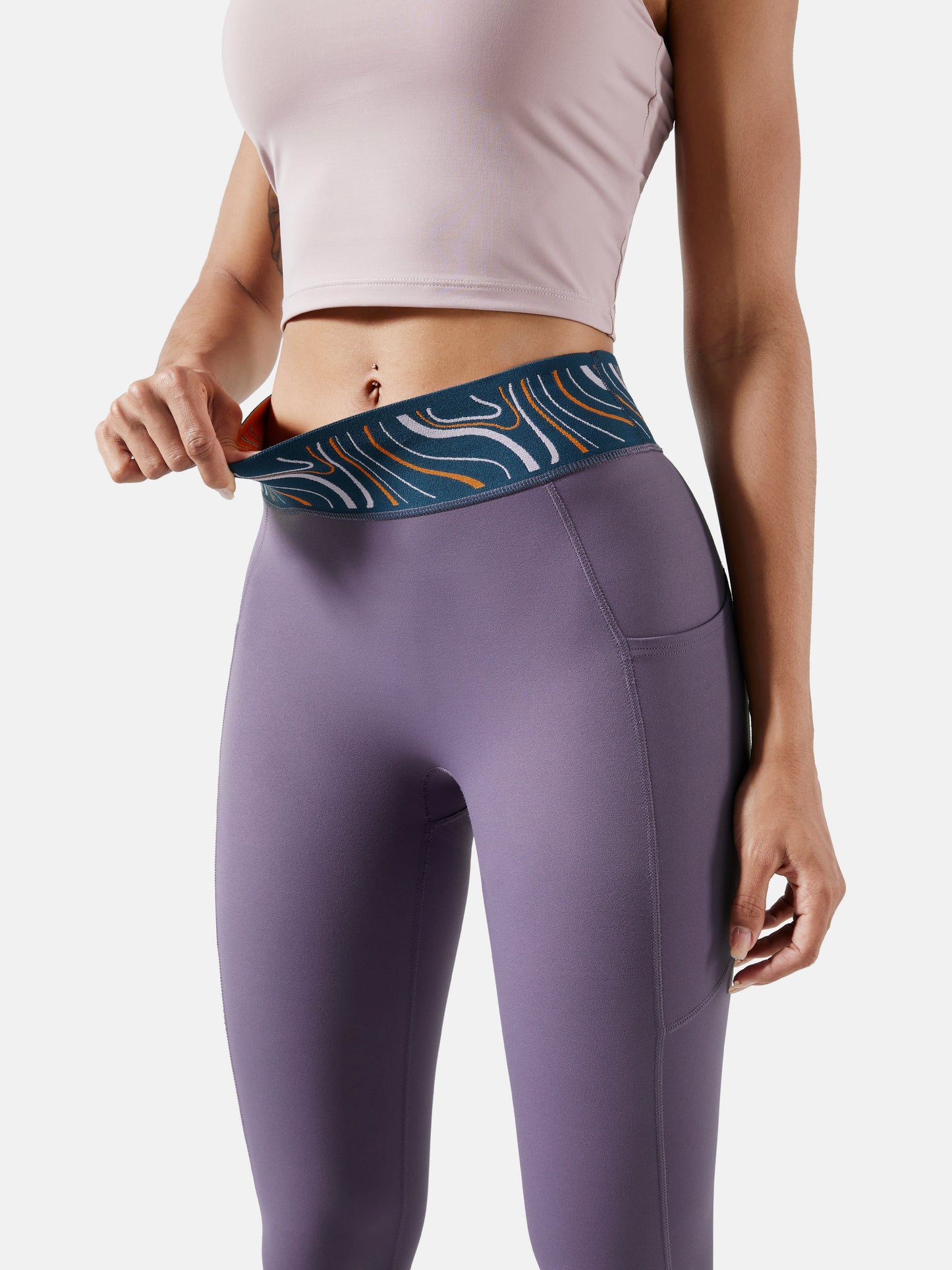Body Sculpt Patterned Waistband Leggings