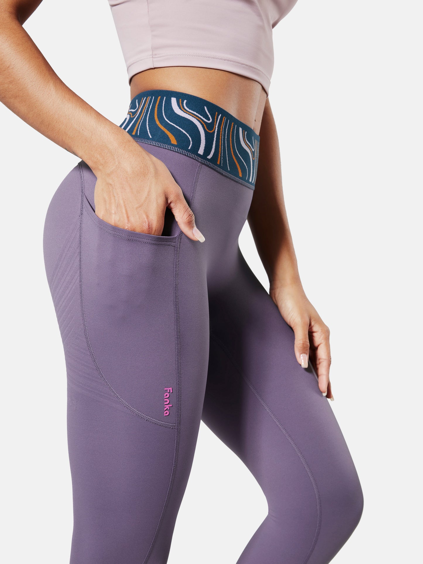 Body Sculpt Patterned Waistband Leggings