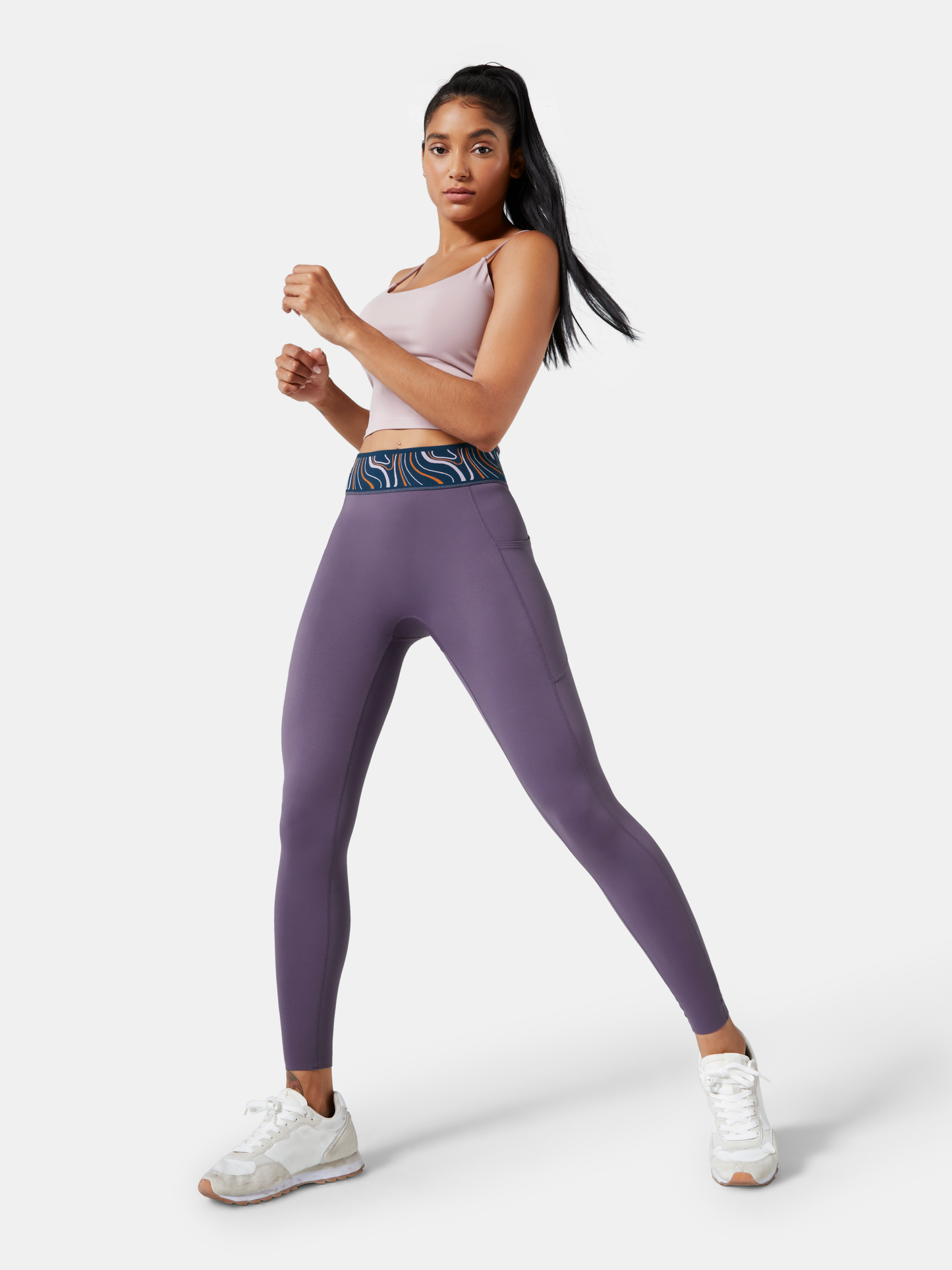 Body Sculpt Patterned Waistband Leggings